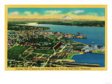 Aerial view of Bremerton and Bremerton Navy Yard - Bremerton  WA
