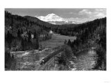 View of the Mountain  Valley  and Train - Mt Shasta  CA