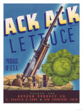 Ack Ack Lettuce Label - San Francisco  CA