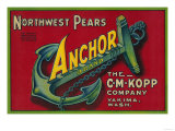 Anchor Pear Crate Label - Yakima  WA