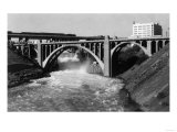 Aerial View of Spokane Falls and Monroe St Bridge - Spokane  WA