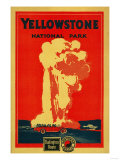 Yellowstone  Old Faithful Advertising Poster - Yellowstone National Park