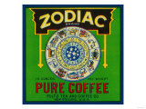 Zodiac Coffee Label - New Orleans  LA