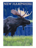 New Hampshire - Moose in the Moonlight