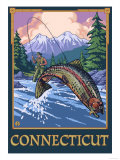 Connecticut - Angler Fisherman Scene