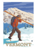 Vermont - Skier Carrying Skis