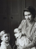 Princess Elizabeth with Princess Anne and Prince Charles  England
