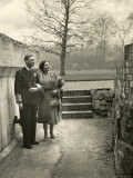 King George VI and the Her Majesty Queen Elizabeth the Queen Mother Taking a Stroll  England