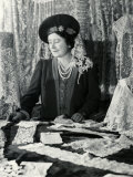 Her Majesty Queen Elizabeth the Queen Mother Looking at Lace