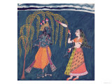 Krishna Playing a Flute  from the Vahula Raga  Basohli  c1710