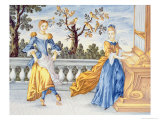 Two Young Women  One Playing the Organ and One Dancing  1630