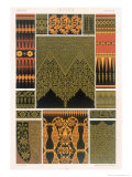 Indian Style  Plate XVII from Polychrome Ornament Engraved by Bauer  c1869