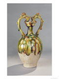 Amphora with Handles in the Form of Dragon Heads with a Three Colour Glaze  Tang Dynasty  618-907