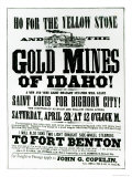 Handbill Advertising Steamer Voyages to the Gold Mines of Idaho  1865