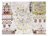 Bedfordshire and the Situation of Bedford  Engraved by Jodocus Hondius