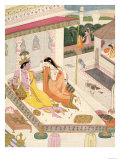 Krishna and Radha on a Bed in a Mogul Palace  Punjab  c1860