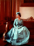 Portrait of Elizabeth II in Turquoise Dress  Born 21 April 1926