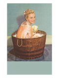 Soapy Blonde in Barrel Tub