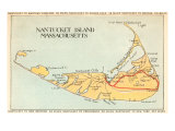 Map of Nantucket Island  Massachusetts