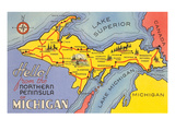 Map of the Upper Peninsula  Michigan