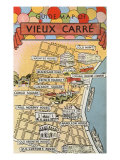 Map of Vieux Carre  New Orleans  Louisiana