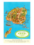 Map of Kauai  Hawaii