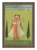 Persian Miniature Lovers Embracing