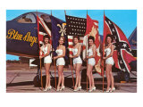 Bathing Beauties with Flags and Blue Angel Jet