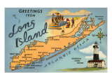 Greetings from Long Island  New York  Map
