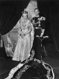 Queen Elizabeth II in Coronation Robes and Duke of Edinburgh  England