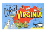 Greetings from West Virginia  Map  Cartoons
