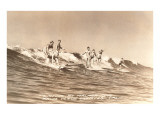 Long Board Surfers off California