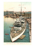Battleship in Navy Yard  Brooklyn  New York City