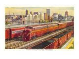 Rail Yards and Skyline  Pittsburgh  Pennsylvania