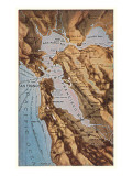 Relief Map of Bay Area  San Francisco  California
