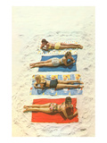 Four Girls on Beach Towels