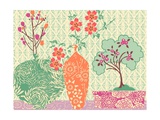 Floral Vase and Bowl Arrangement in Patterns  No2