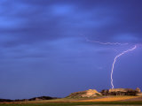 Lightning Strikes Buttes near Scottsbluff  Nebraska  USA