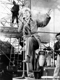 David Bowie Pictured in Concert at Cardiff Arms Park During His Glass Spider Tour  21st June 1987