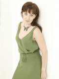 Eastenders Actress Kasey Ainsworth Wearing a Green Tie Dress