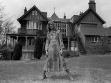 Singer David Bowie Outside Haddon Hall  a Victorian Gothic Mansion  on Southend Road Beckenham