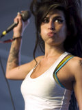 British Singing Star Amy Winehouse on Stage at Coachella Music Festival in California
