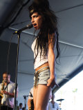 British Singing Star Amy Winehouse on Stage at Coachella Music Festival in California