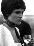 Actress Jacqueline Bisset Holding a Glass
