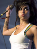 British Singing Star Amy Winehouse on Stage at Coachella Music Festival in California