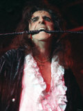Alice Cooper Pop Singer with Whip in His Mouth on Stage at Barrowlands Glasgow