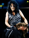 Alice Cooper Rock Singer on Stage Grabbing Dummy by Neck