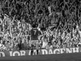 Arsenal V Leeds Liam Brady Celebrates His Goal with the Crowd  August 1978