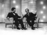 Singer Tom Jones with Actor Peter Sellers on a Chat Show Gestures with His Hands