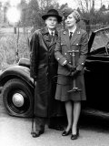 Tv Program 'Allo 'Allo: Richard Gibson in Leather Coat with Kim Hartman